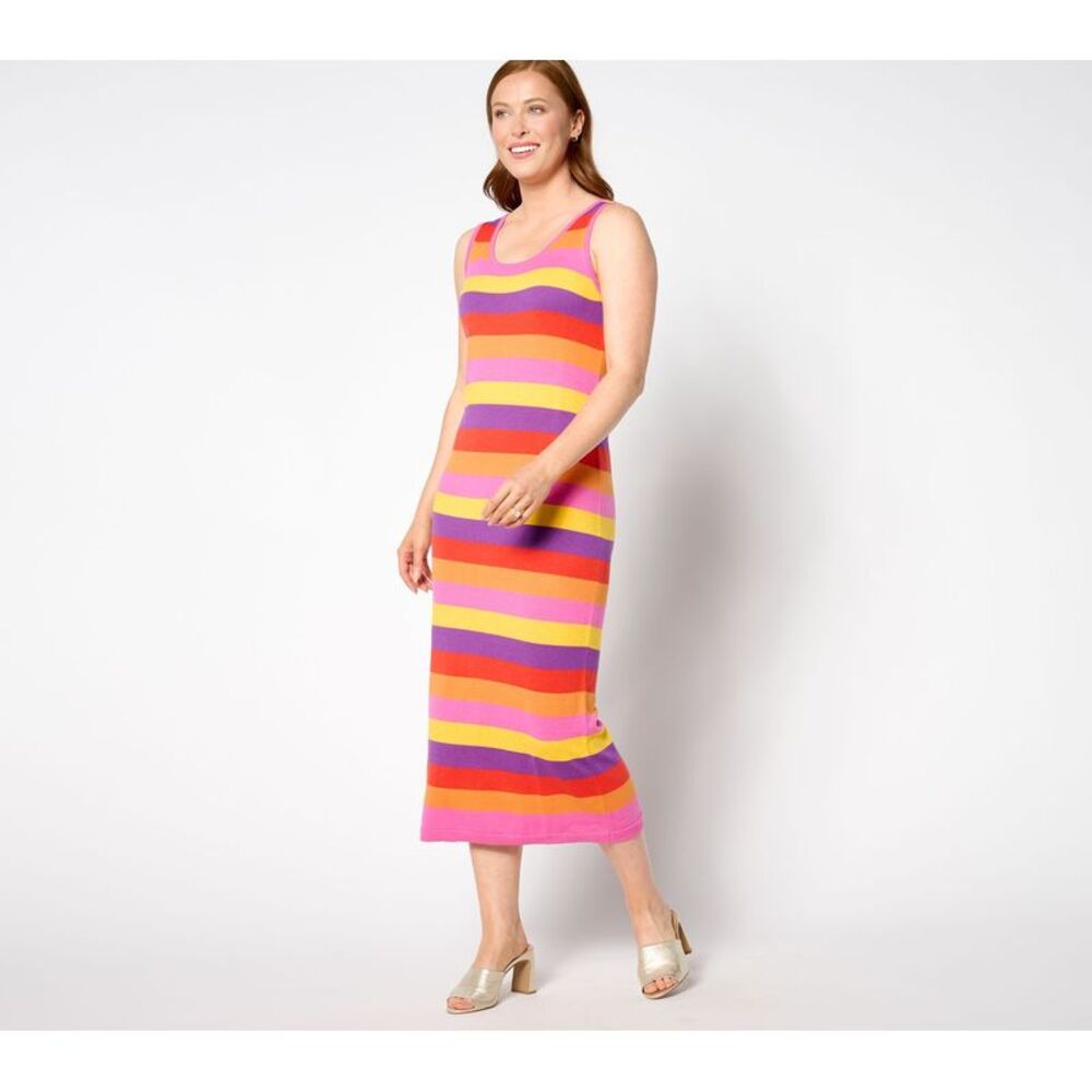 Women Control Women's Dress Sz S Stripe Sweater Multi-colored